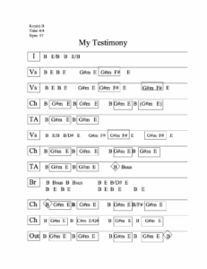 My Testimony chord chart preview