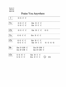 Praise You Anywhere chord chart preview