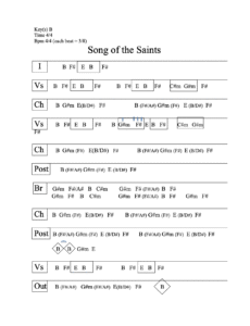 Song of the Saints chord chart preview