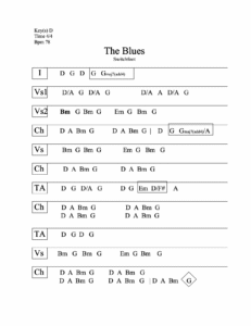 The Blues chord chart preview