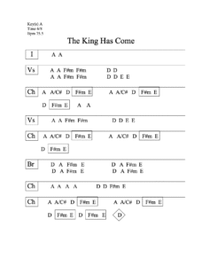 The King Has Come chord chart preview