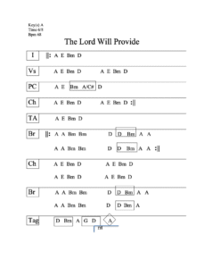The Lord Will Provide chord chart preview
