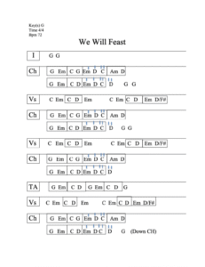 We Will Feast in the House of Zion chord chart preview