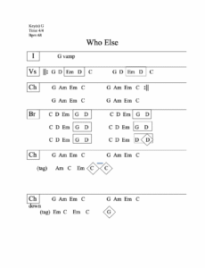 Who Else chord chart preview